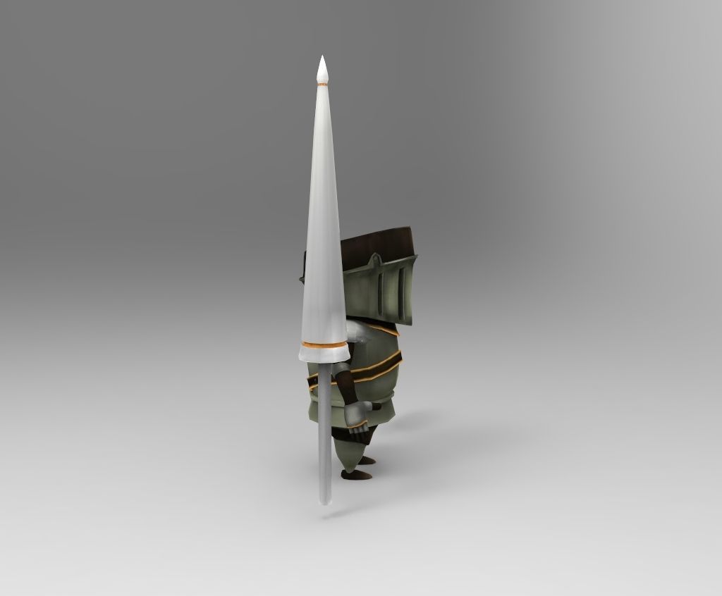 Cartoon Knight  Low-poly 3D model_6