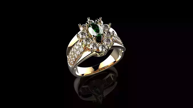 Pink Sapphire and Diamond Halo Ring N2