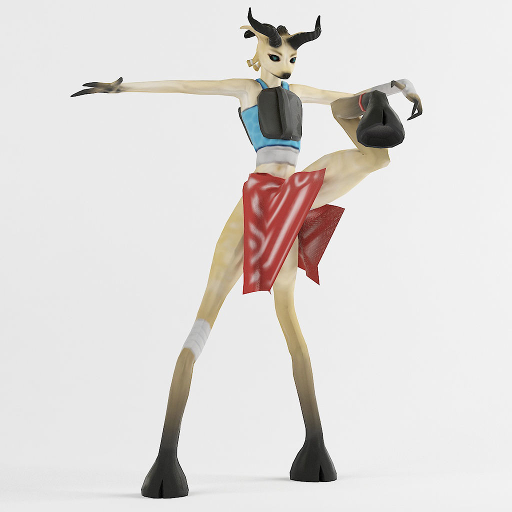 Faun Humanoid Character Sipsicorn Low-poly 3D model_1