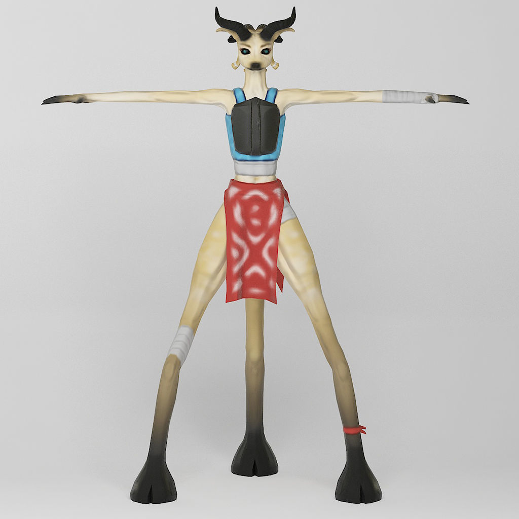 Faun Humanoid Character Sipsicorn Low-poly 3D model_2