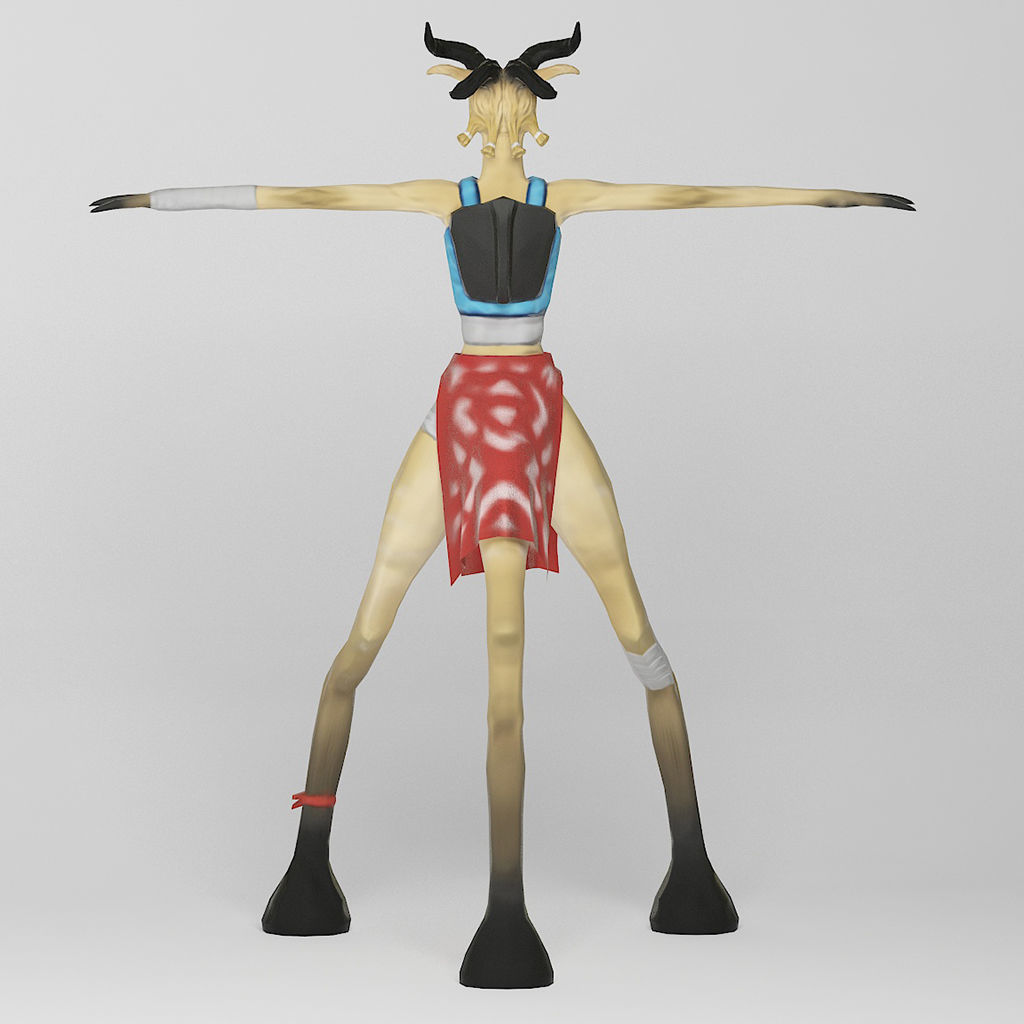 Faun Humanoid Character Sipsicorn Low-poly 3D model_4