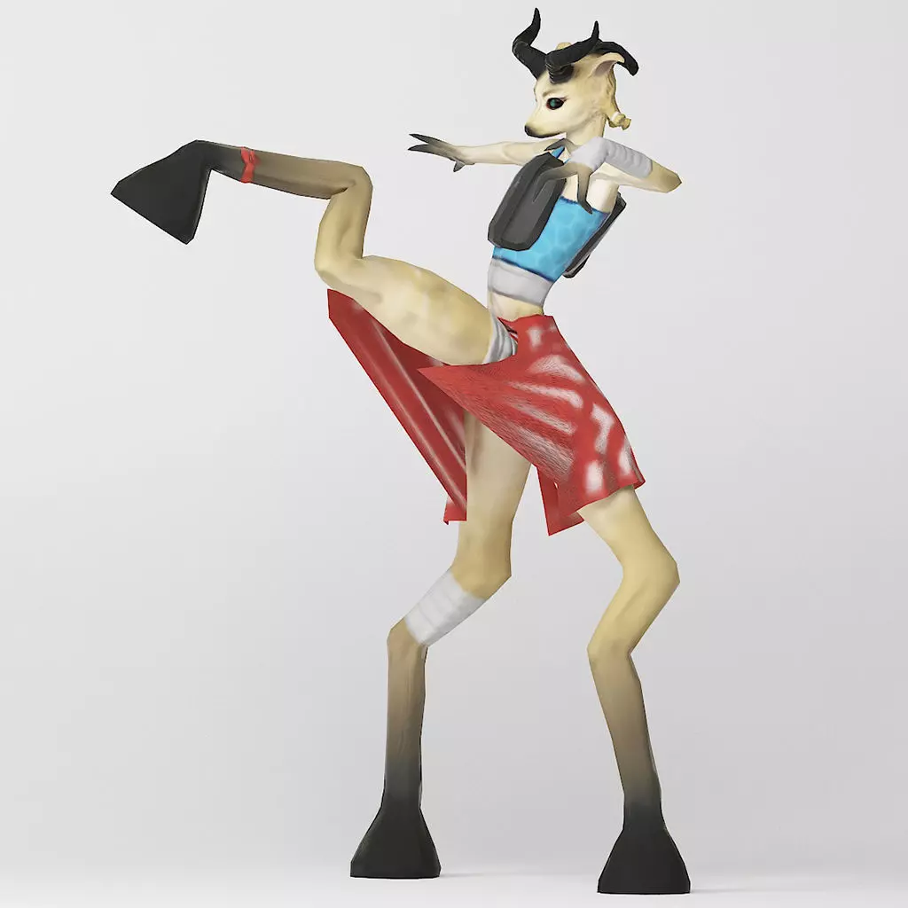 Faun Humanoid Character Sipsicorn Low-poly 3D model_0