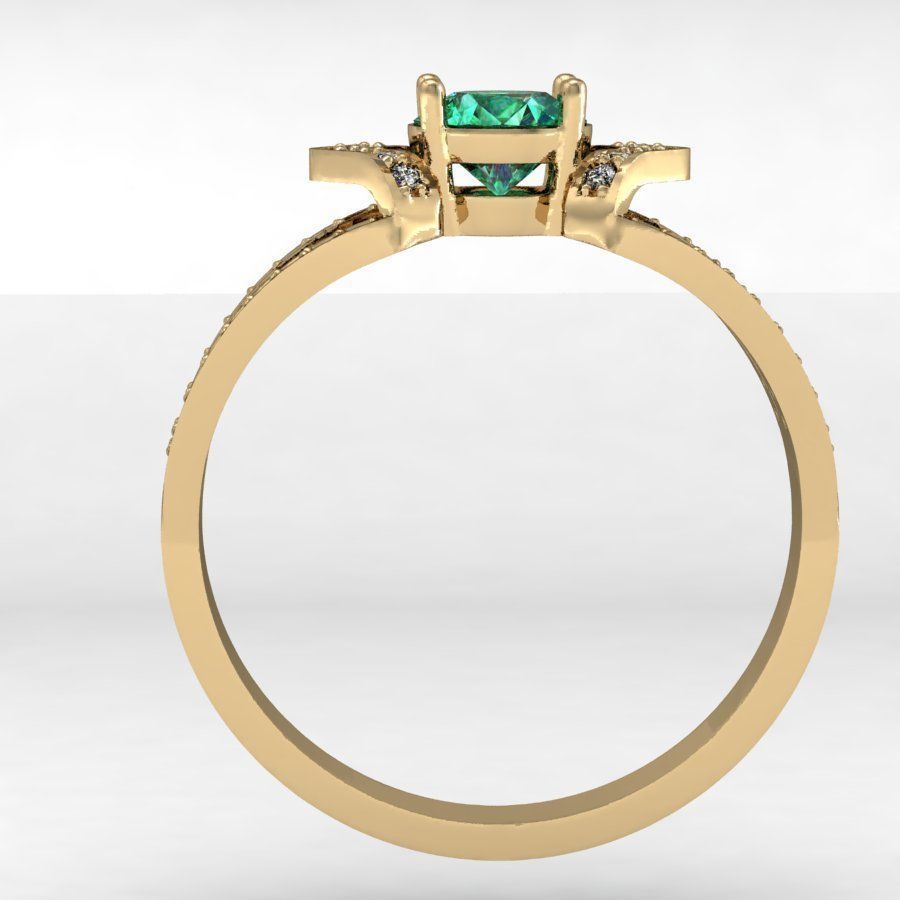 classic ring with gems    3D print model_3