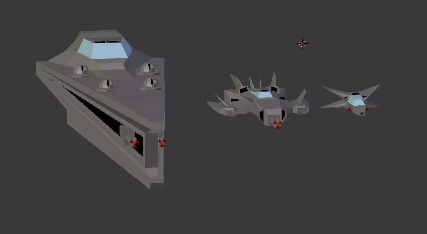 Spaceship lowpoly fighter jet Low-poly 3D model