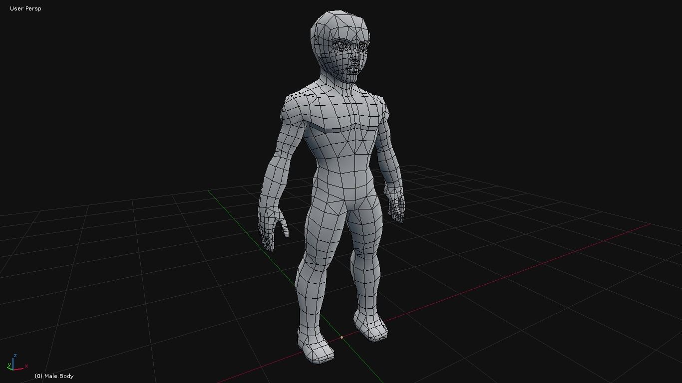 Stylized Male Base Mesh Low-poly 3D model_5