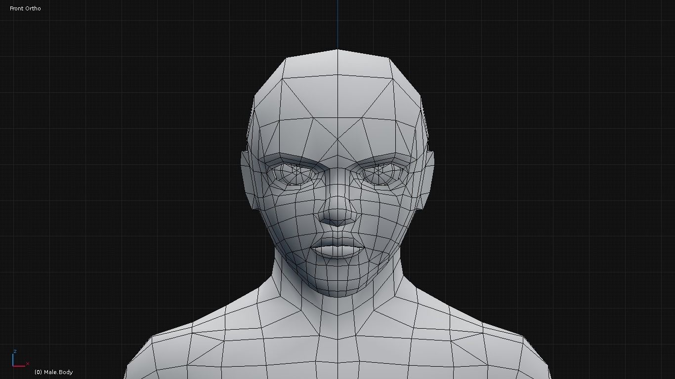 Stylized Male Base Mesh Low-poly 3D model_3