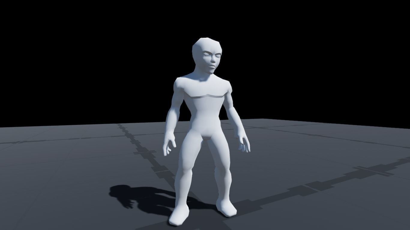 Stylized Male Base Mesh Low-poly 3D model_10
