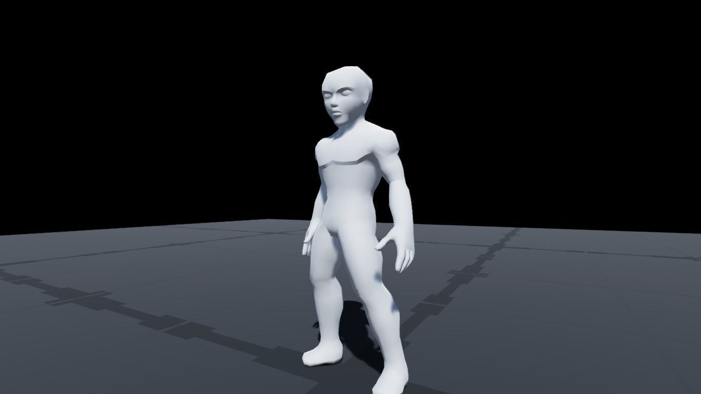 Stylized Male Base Mesh Low-poly 3D model_11