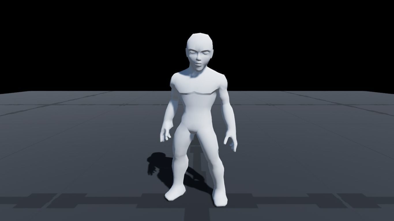 Stylized Male Base Mesh Low-poly 3D model_8