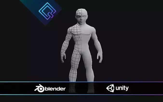 Stylized Male Base Mesh Low-poly 3D model