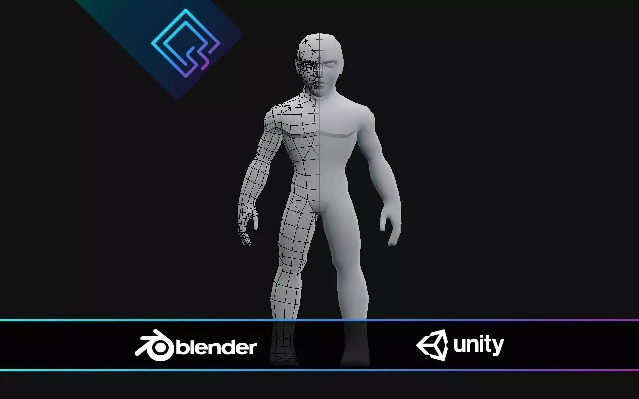 Stylized Male Base Mesh Low-poly 3D model_0