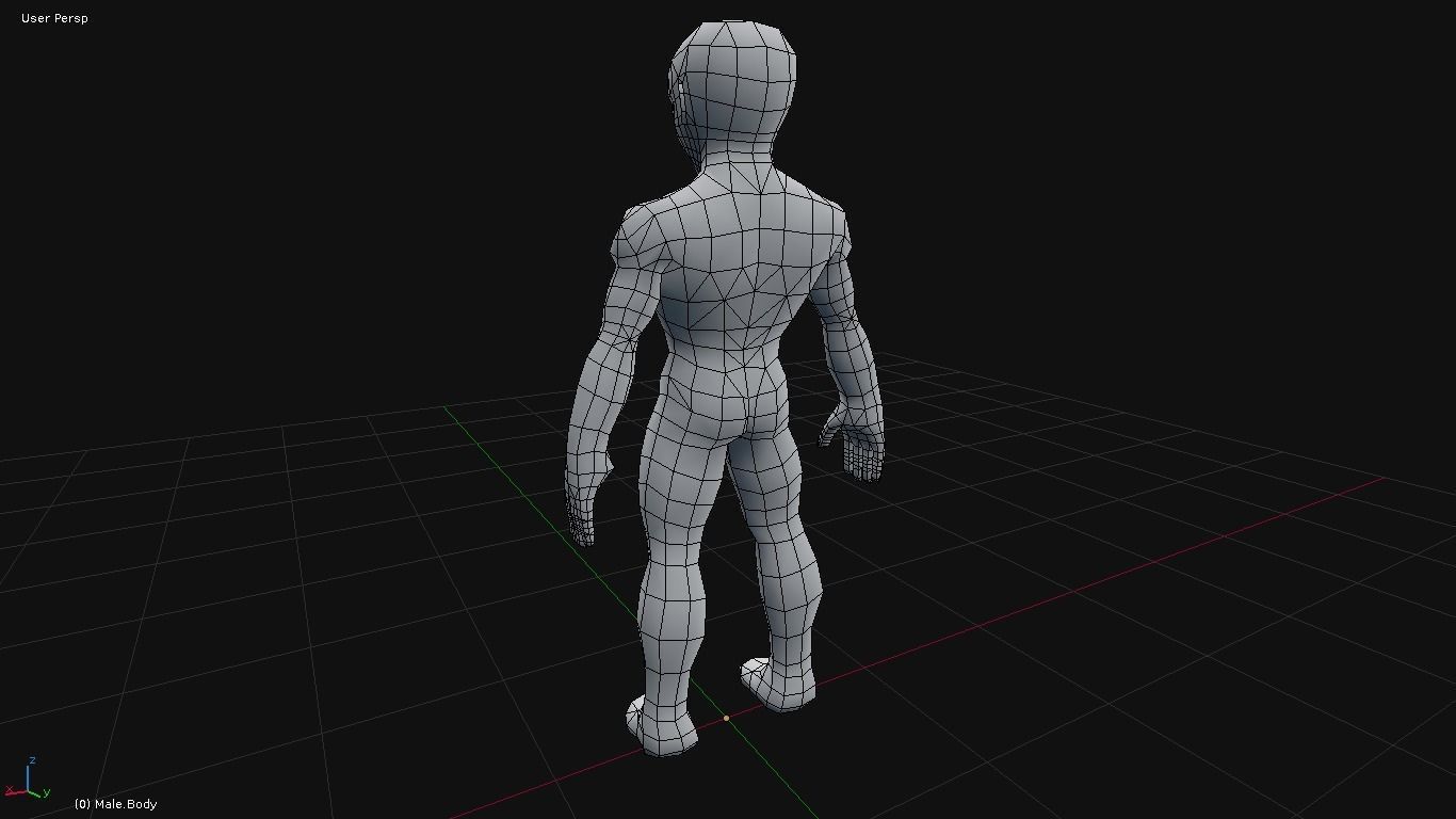 Stylized Male Base Mesh Low-poly 3D model_6