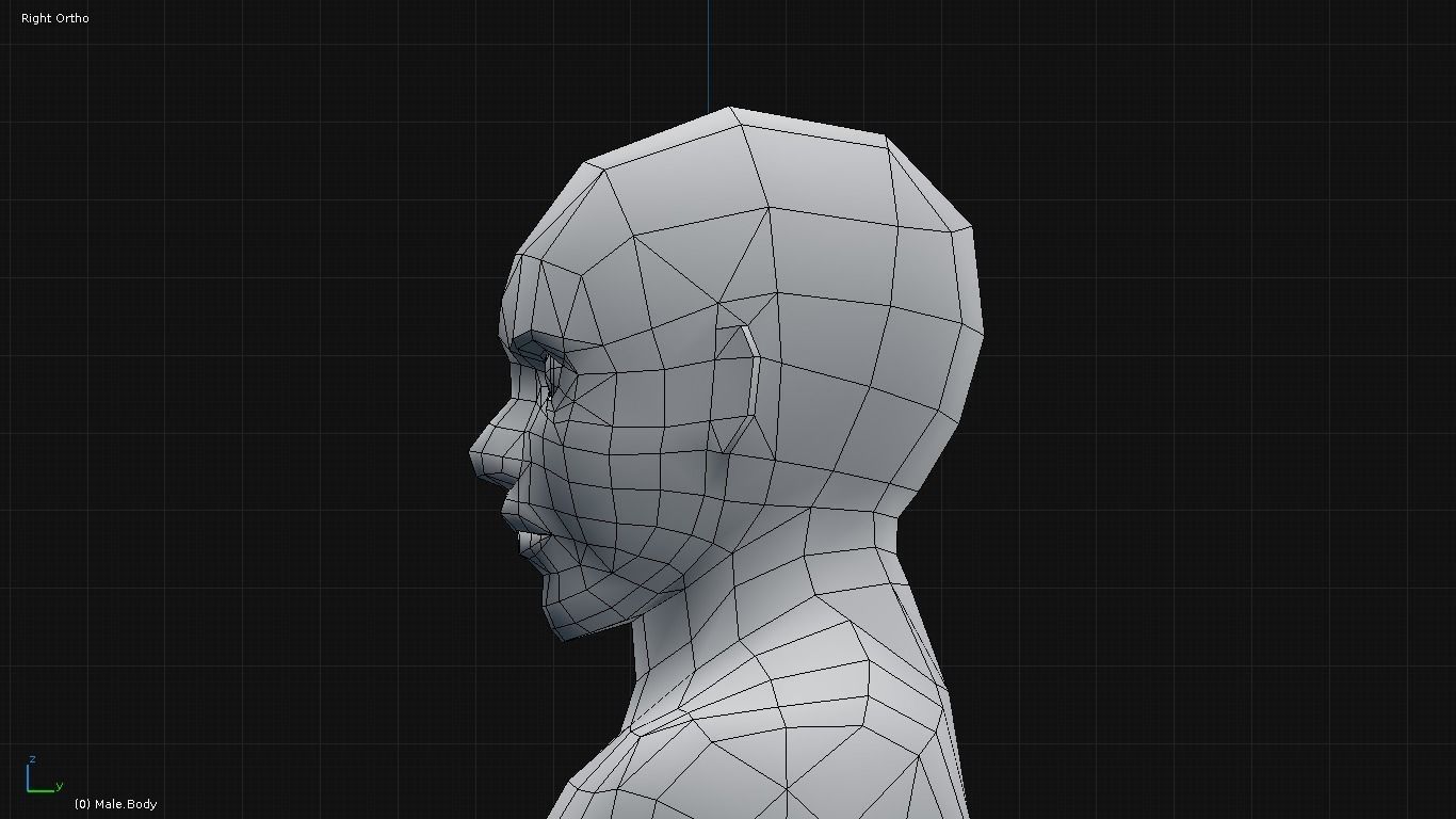Stylized Male Base Mesh Low-poly 3D model_4