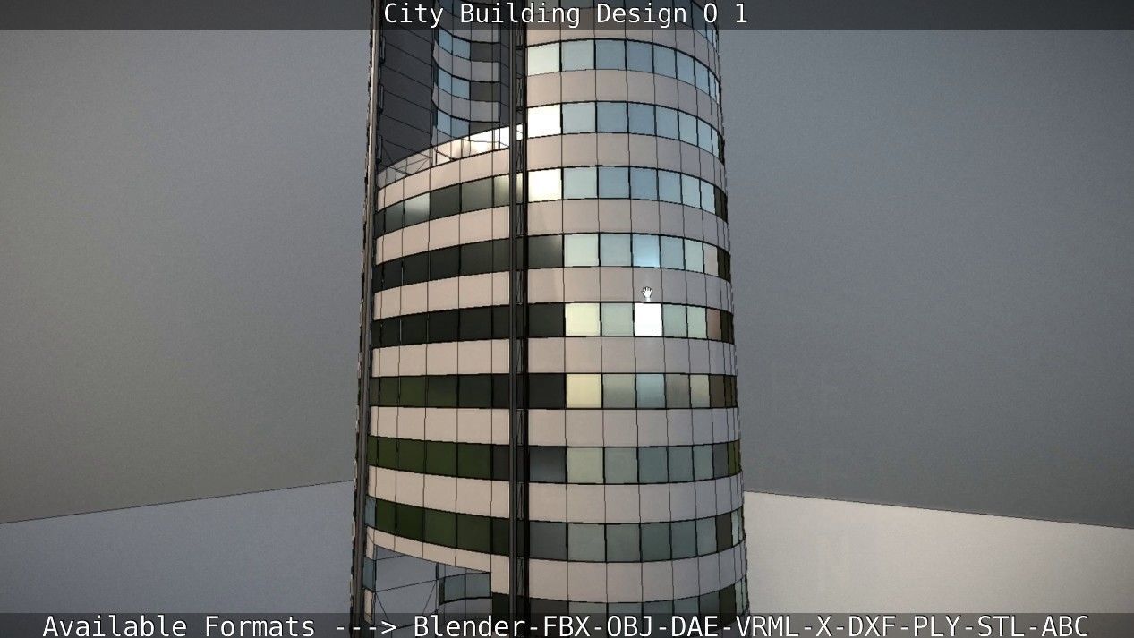 City Building Design O-1 Low-poly 3D model_37