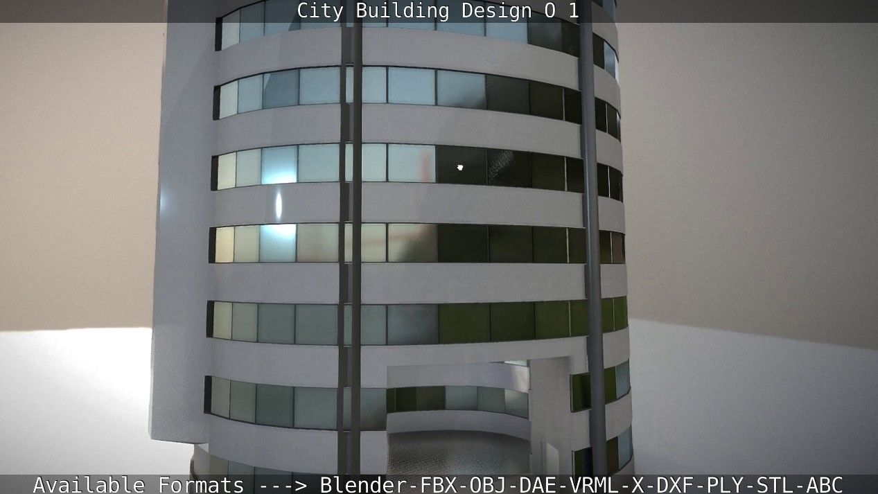 City Building Design O-1 Low-poly 3D model_24