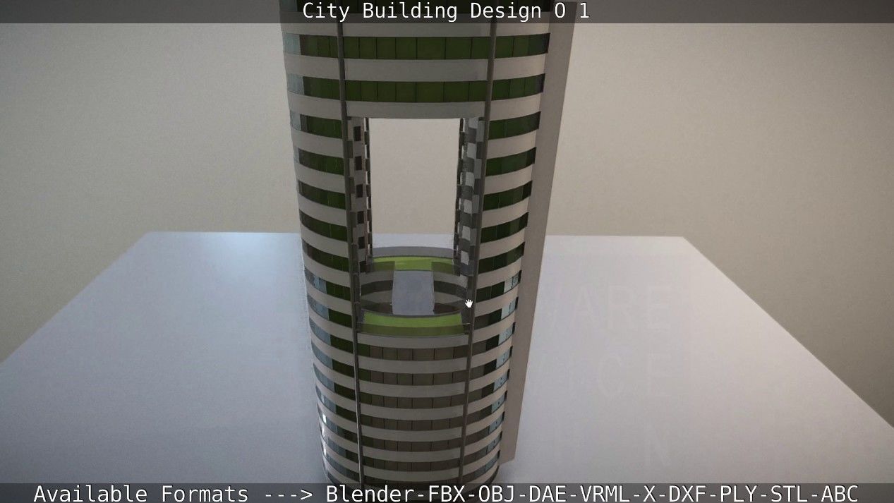 City Building Design O-1 Low-poly 3D model_18