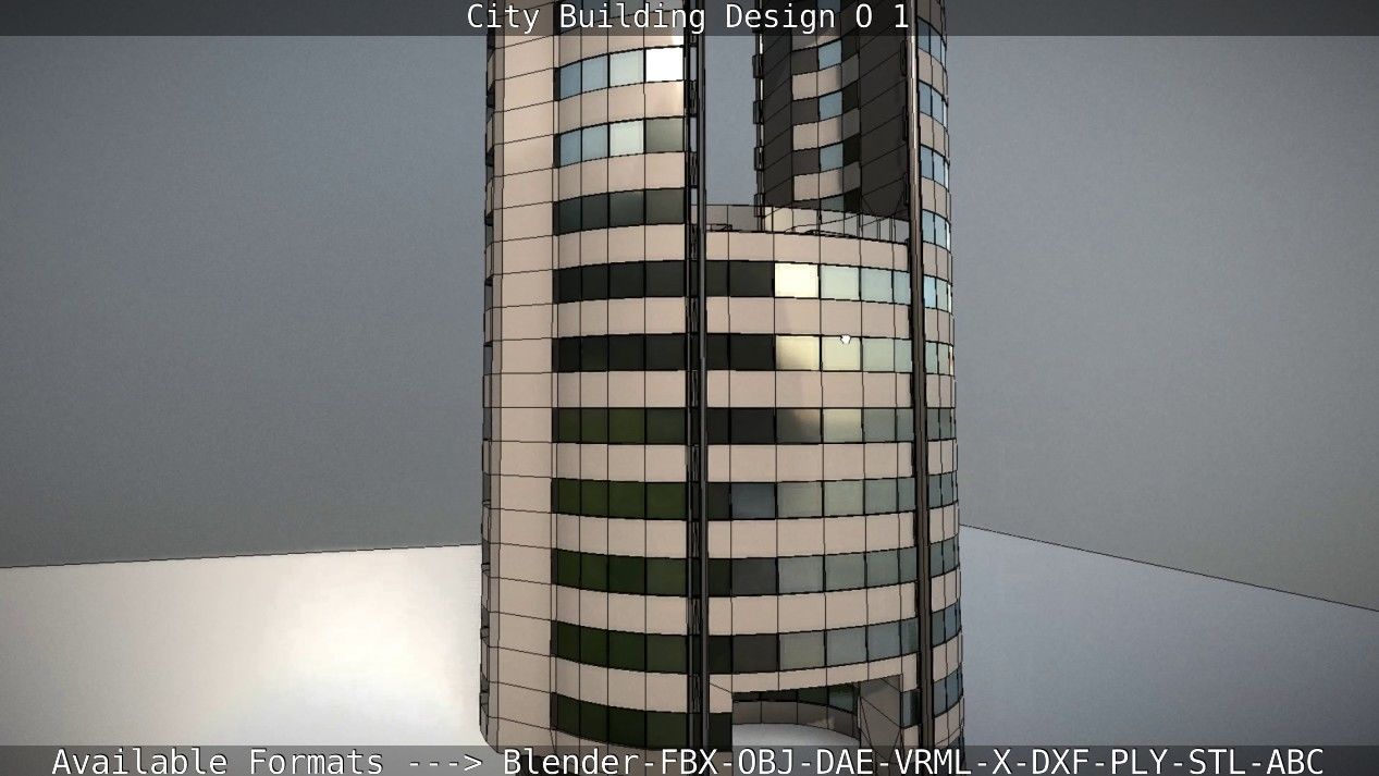 City Building Design O-1 Low-poly 3D model_38