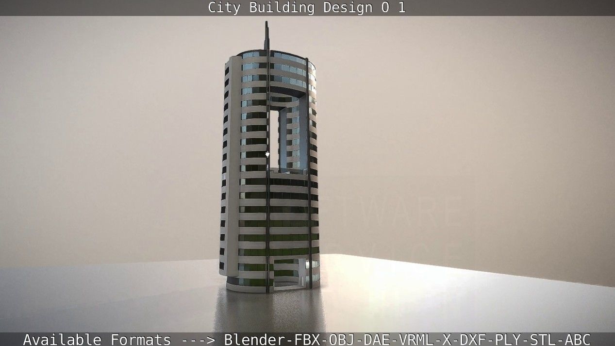 City Building Design O-1 Low-poly 3D model_91