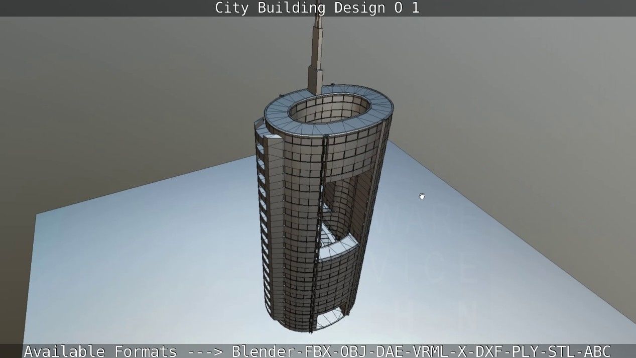 City Building Design O-1 Low-poly 3D model_81