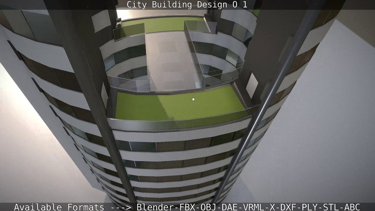 City Building Design O-1 Low-poly 3D model_25