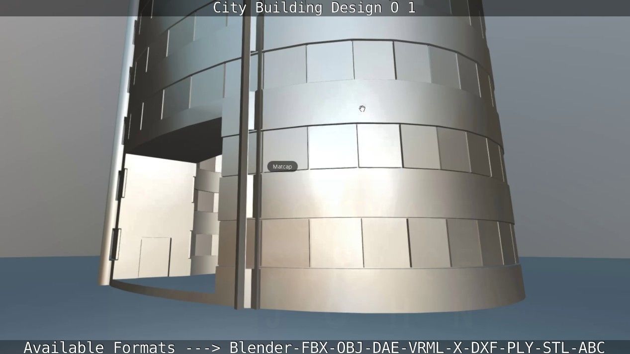 City Building Design O-1 Low-poly 3D model_73