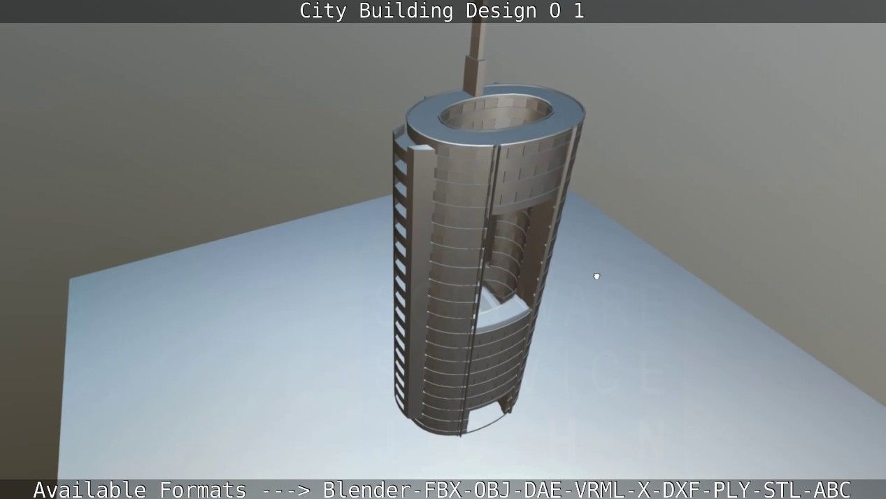 City Building Design O-1 Low-poly 3D model_80