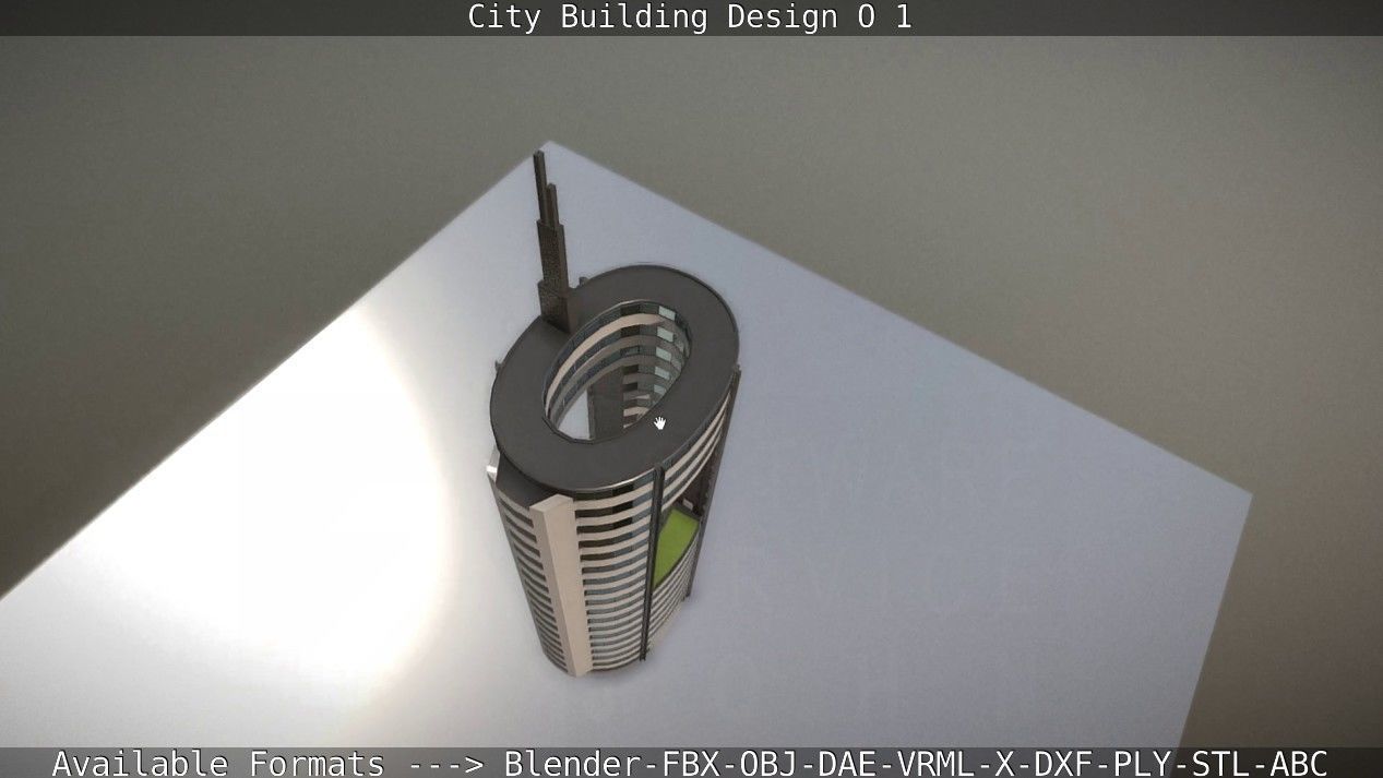 City Building Design O-1 Low-poly 3D model_30