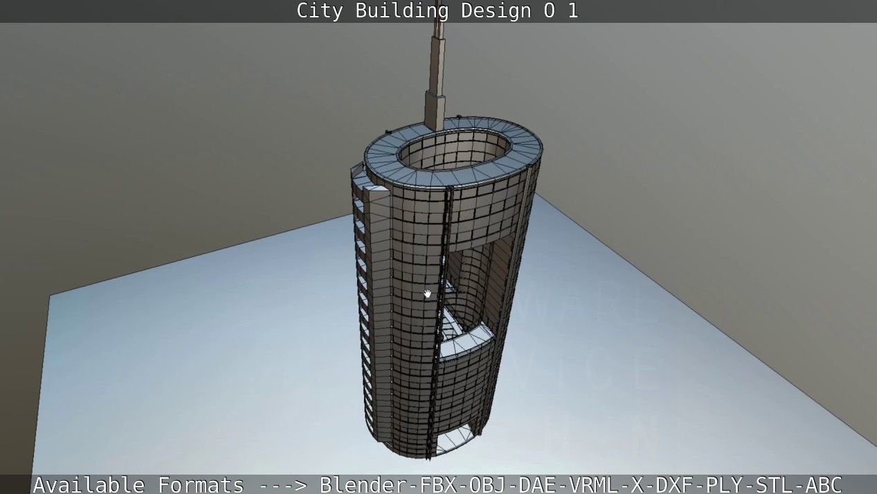 City Building Design O-1 Low-poly 3D model_84
