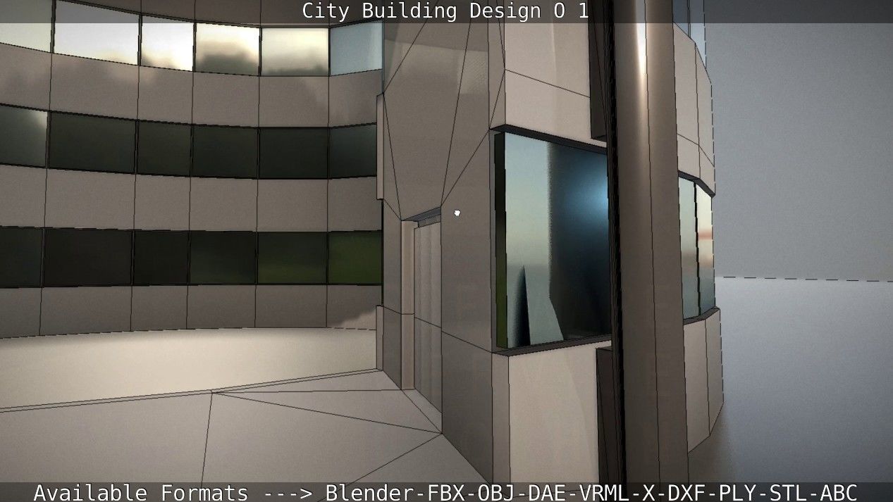 City Building Design O-1 Low-poly 3D model_43