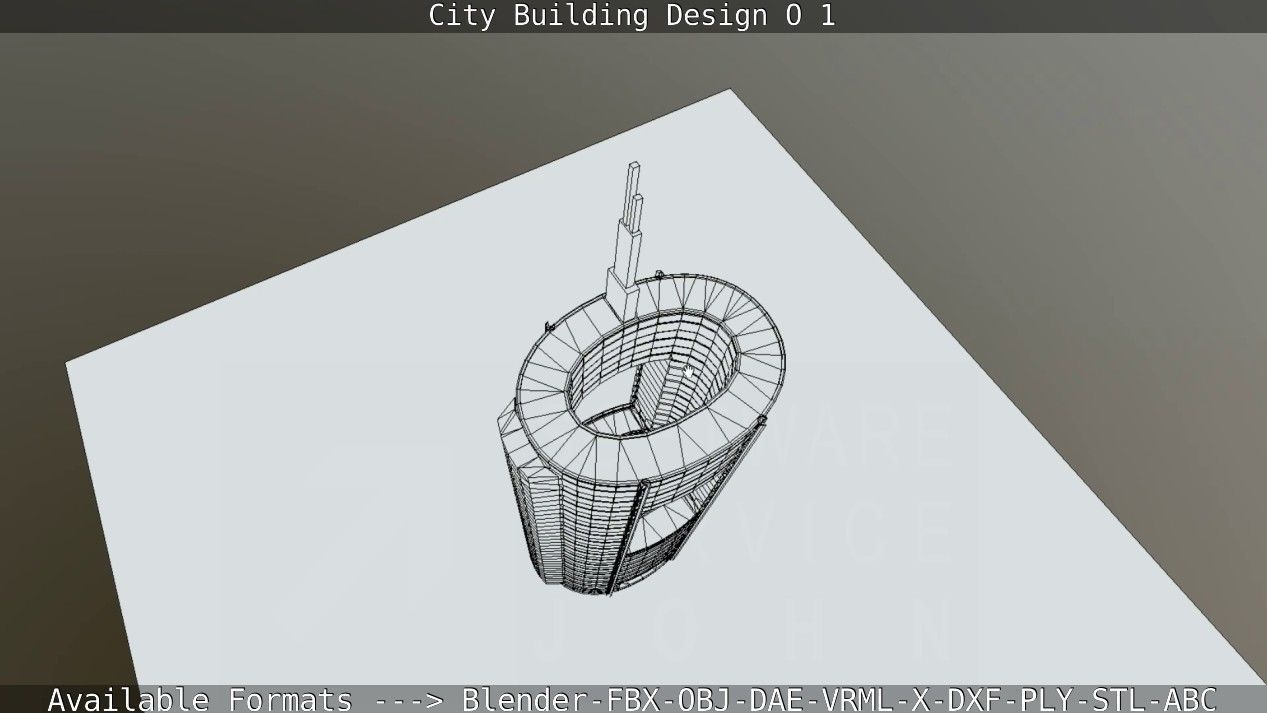 City Building Design O-1 Low-poly 3D model_54