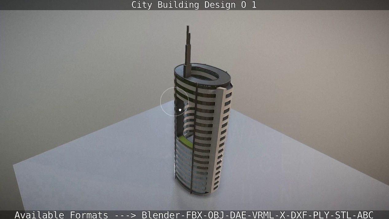 City Building Design O-1 Low-poly 3D model_100