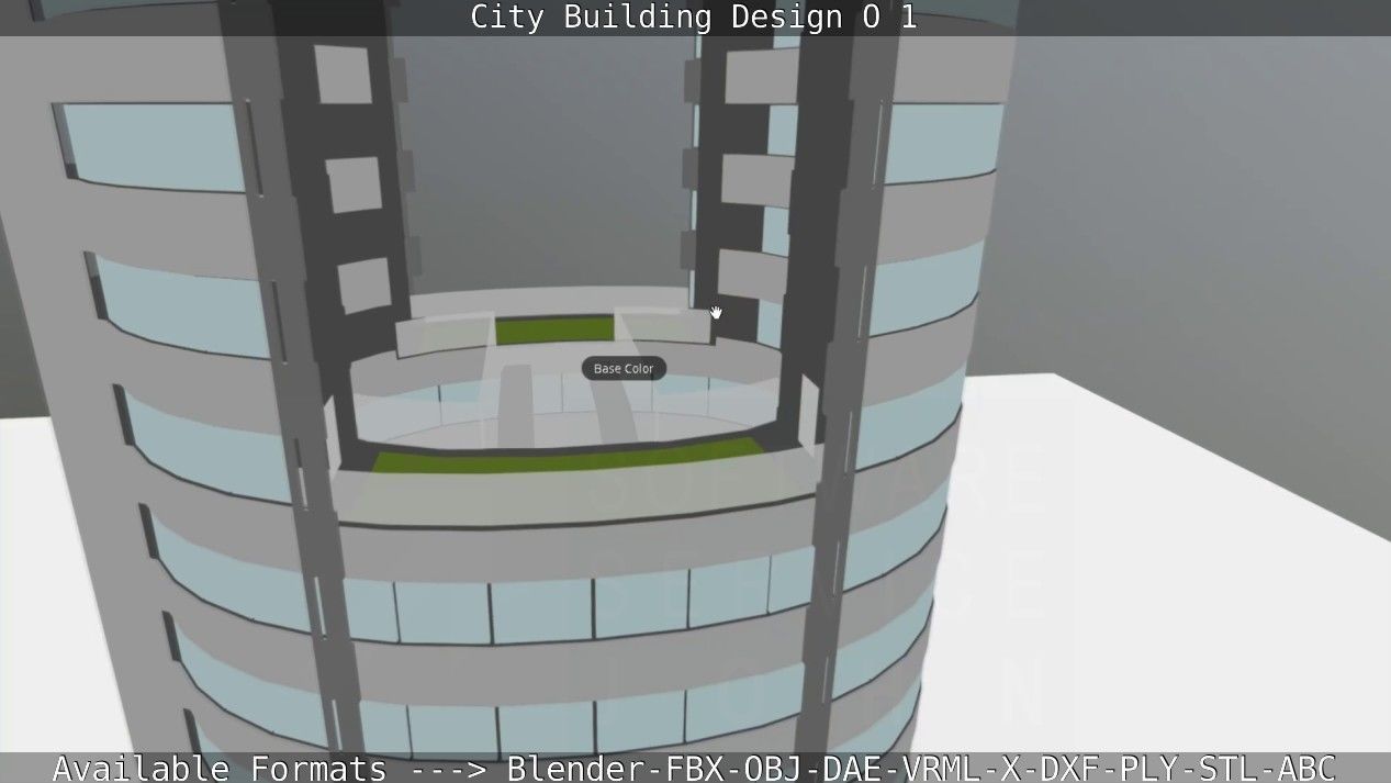 City Building Design O-1 Low-poly 3D model_62