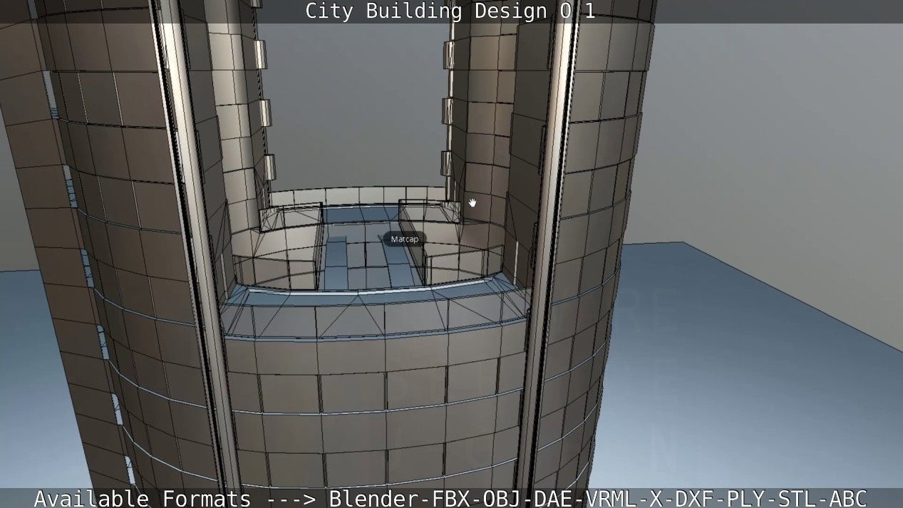 City Building Design O-1 Low-poly 3D model_57