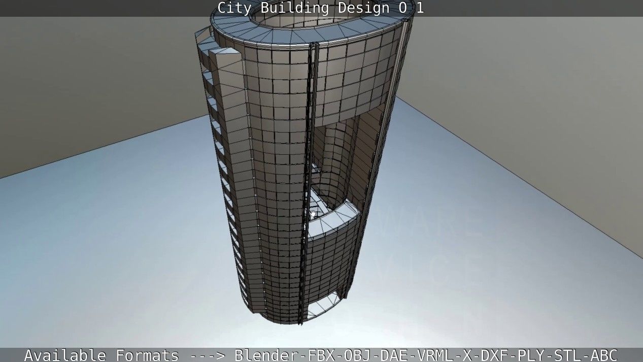 City Building Design O-1 Low-poly 3D model_85