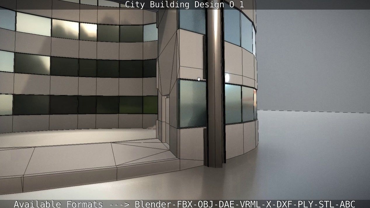 City Building Design O-1 Low-poly 3D model_41