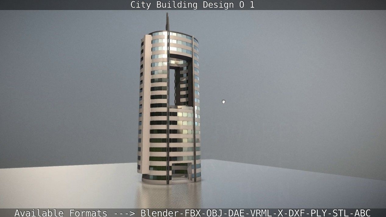City Building Design O-1 Low-poly 3D model_89