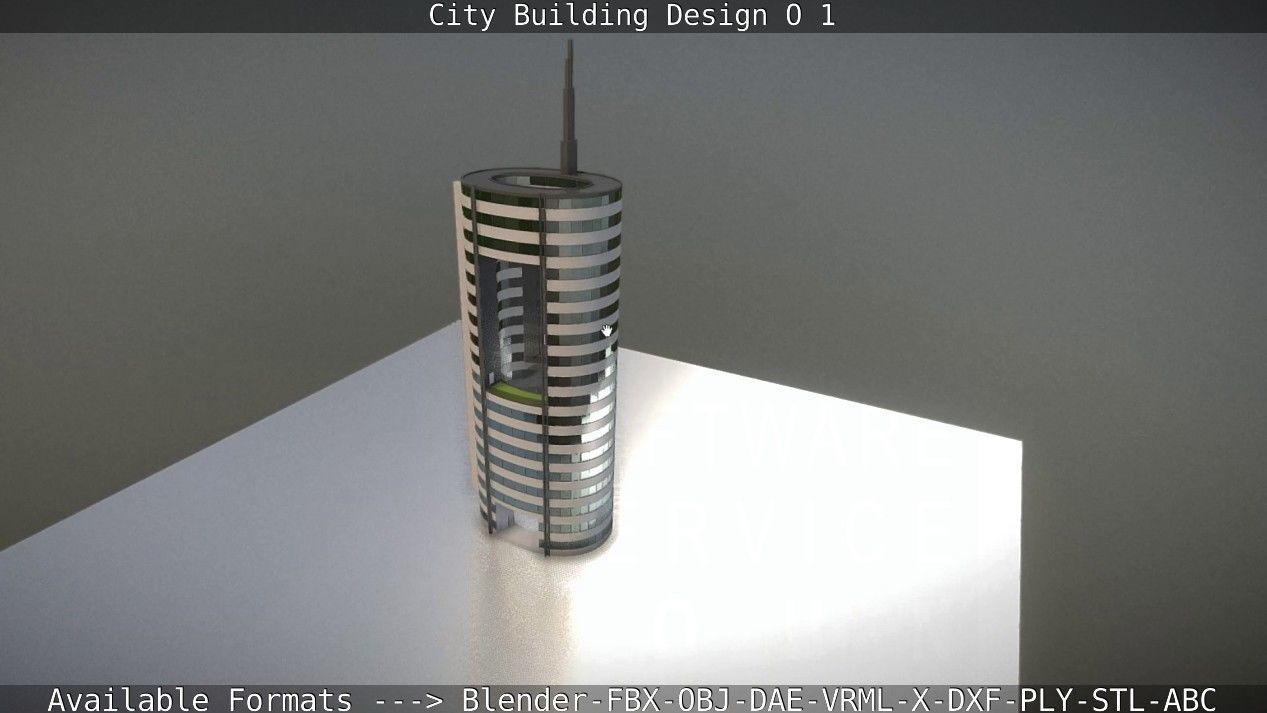 City Building Design O-1 Low-poly 3D model_32