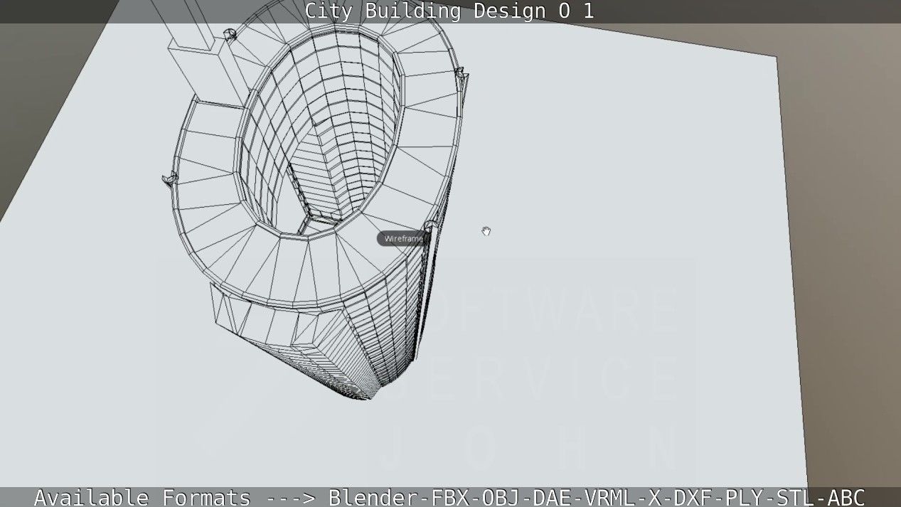 City Building Design O-1 Low-poly 3D model_49