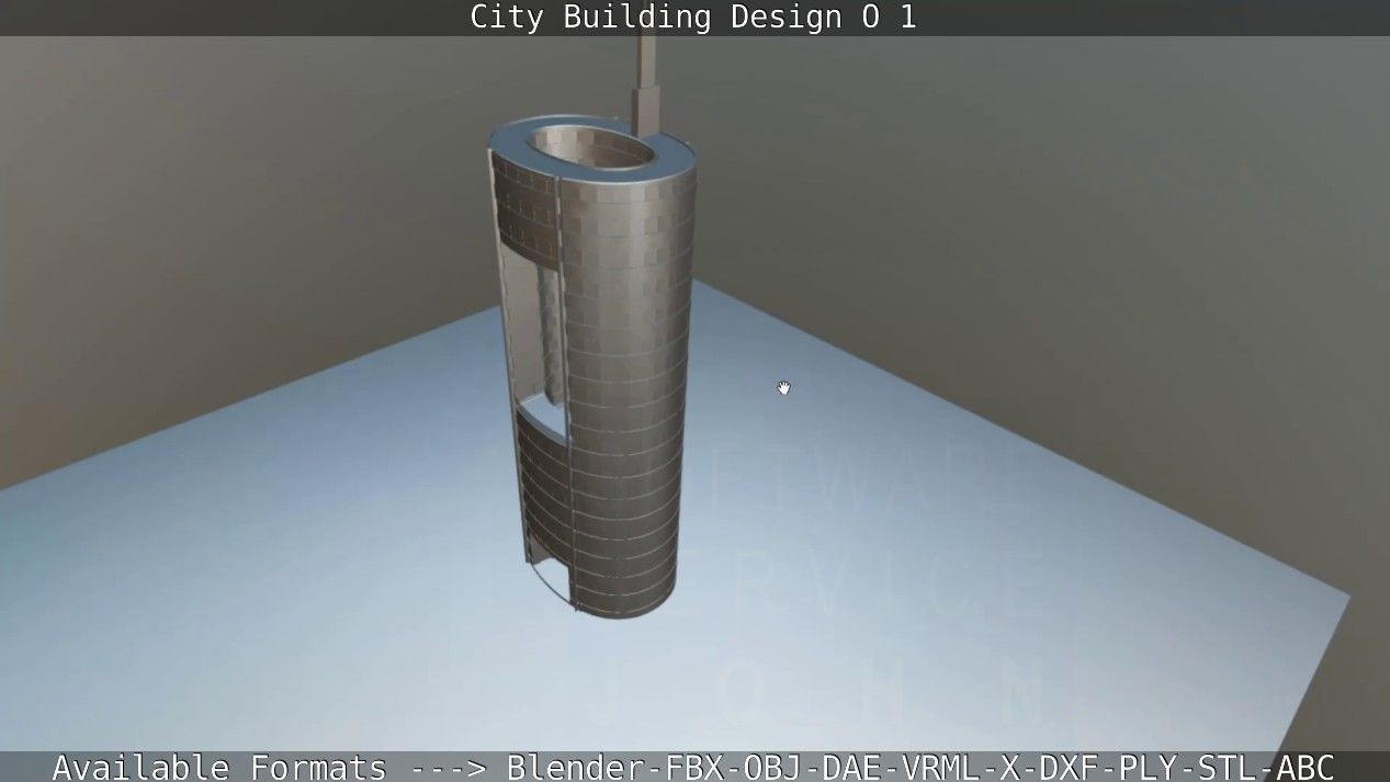City Building Design O-1 Low-poly 3D model_75