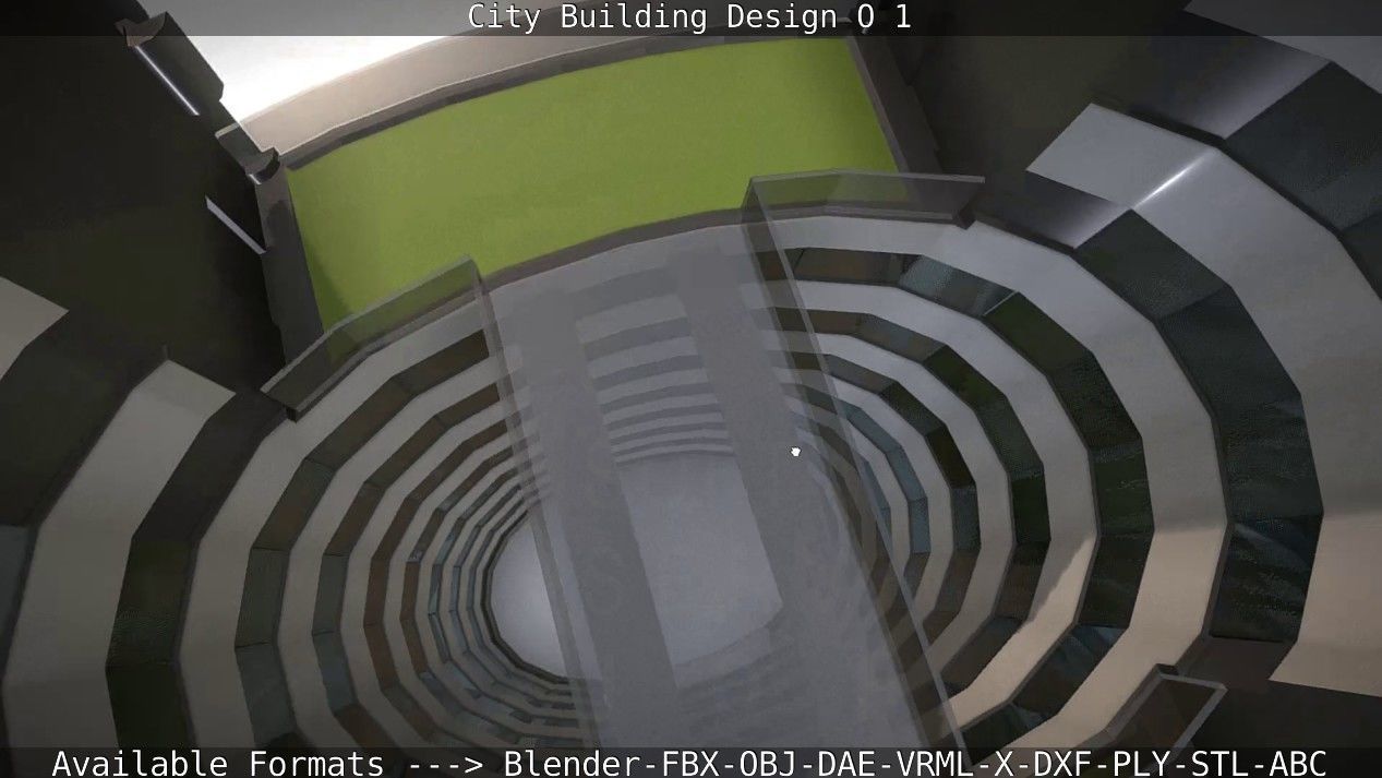 City Building Design O-1 Low-poly 3D model_26