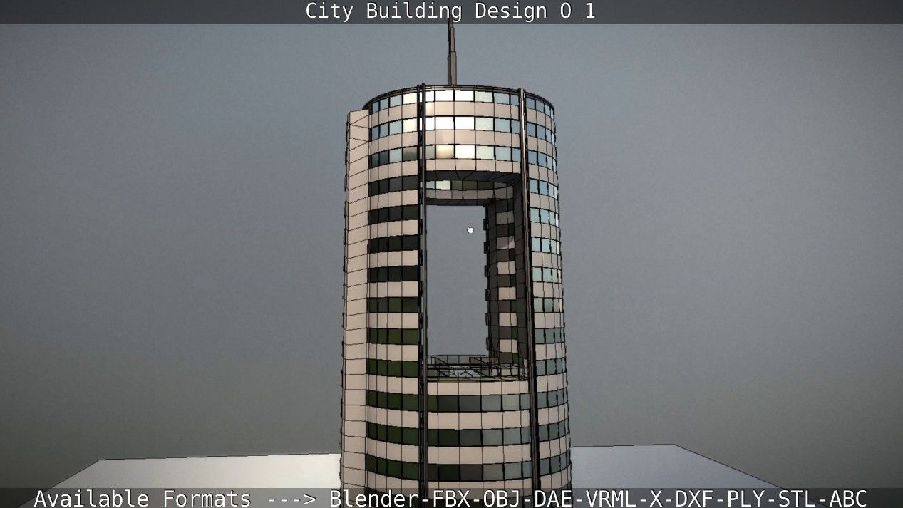 City Building Design O-1 Low-poly 3D model_87