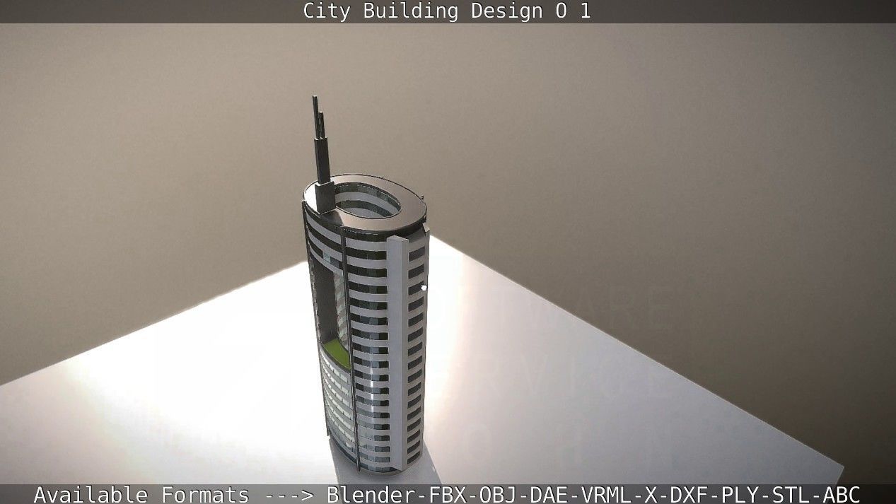 City Building Design O-1 Low-poly 3D model_97