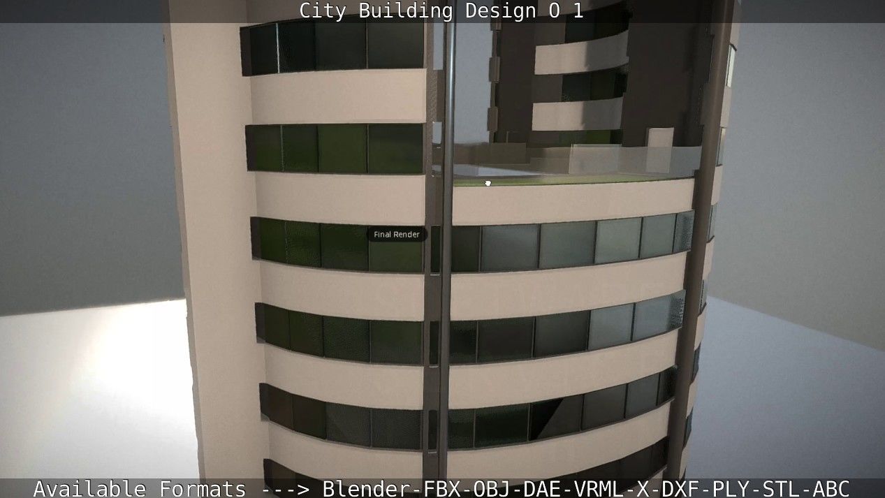 City Building Design O-1 Low-poly 3D model_63