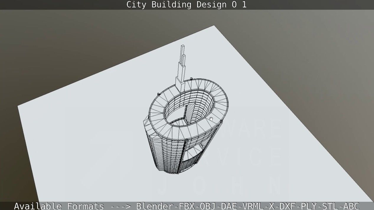 City Building Design O-1 Low-poly 3D model_53
