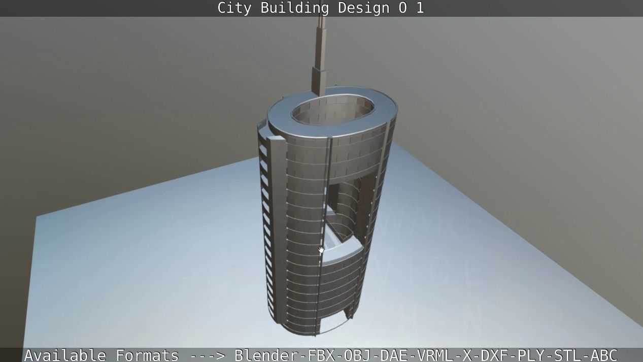 City Building Design O-1 Low-poly 3D model_83