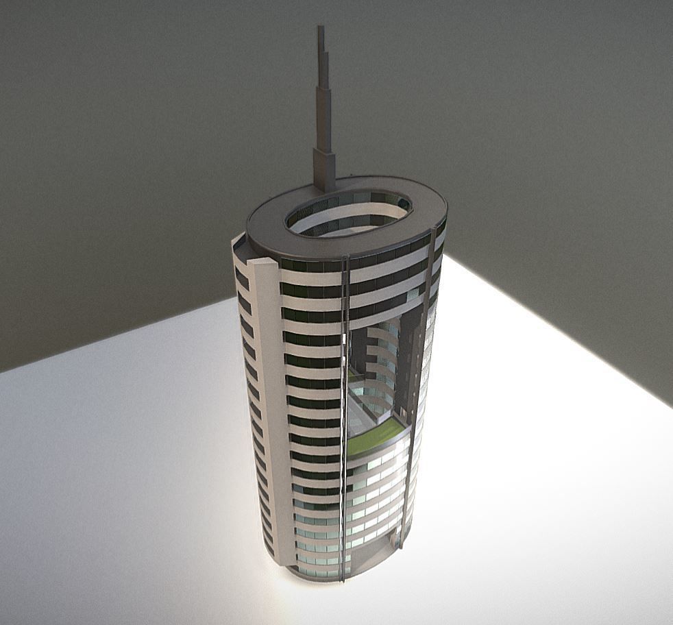 City Building Design O-1 Low-poly 3D model_5