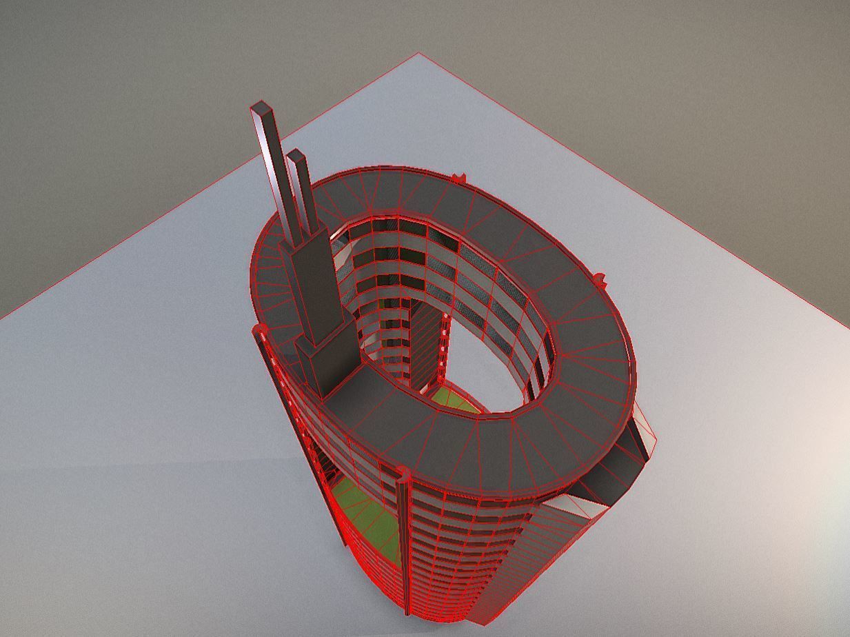 City Building Design O-1 Low-poly 3D model_10