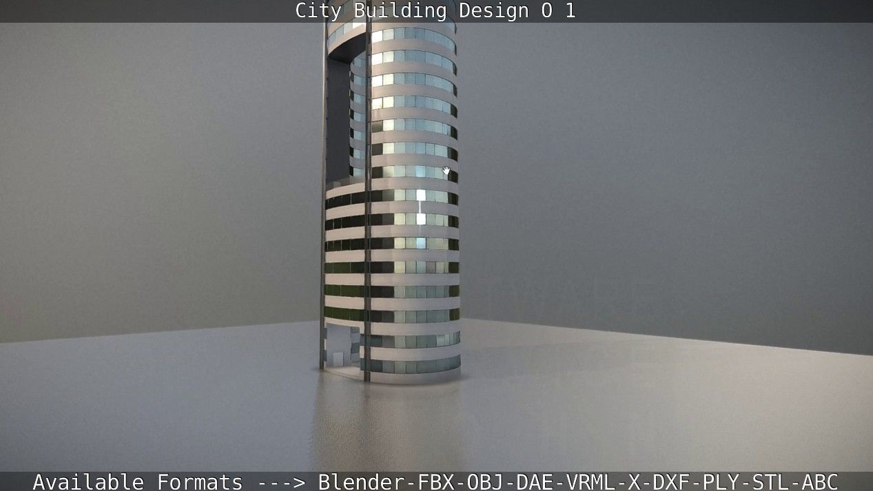 City Building Design O-1 Low-poly 3D model_34