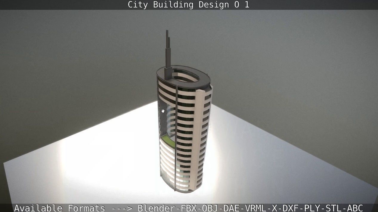 City Building Design O-1 Low-poly 3D model_99