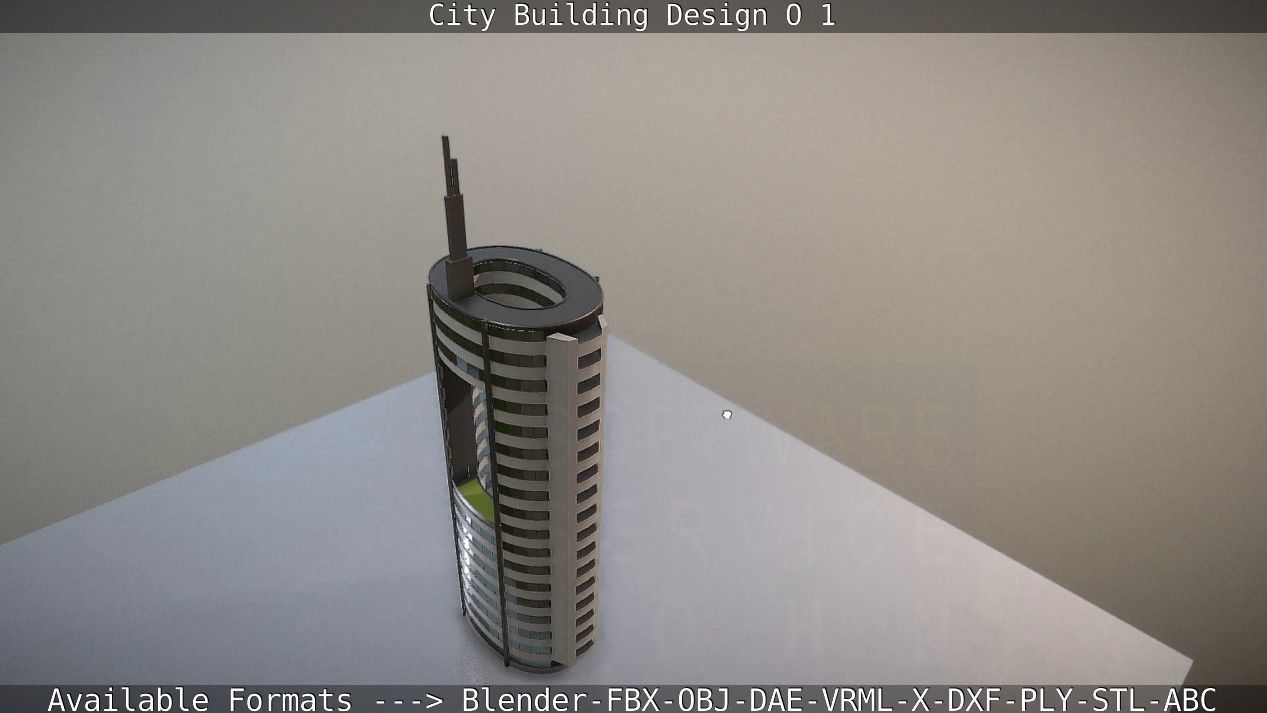 City Building Design O-1 Low-poly 3D model_96